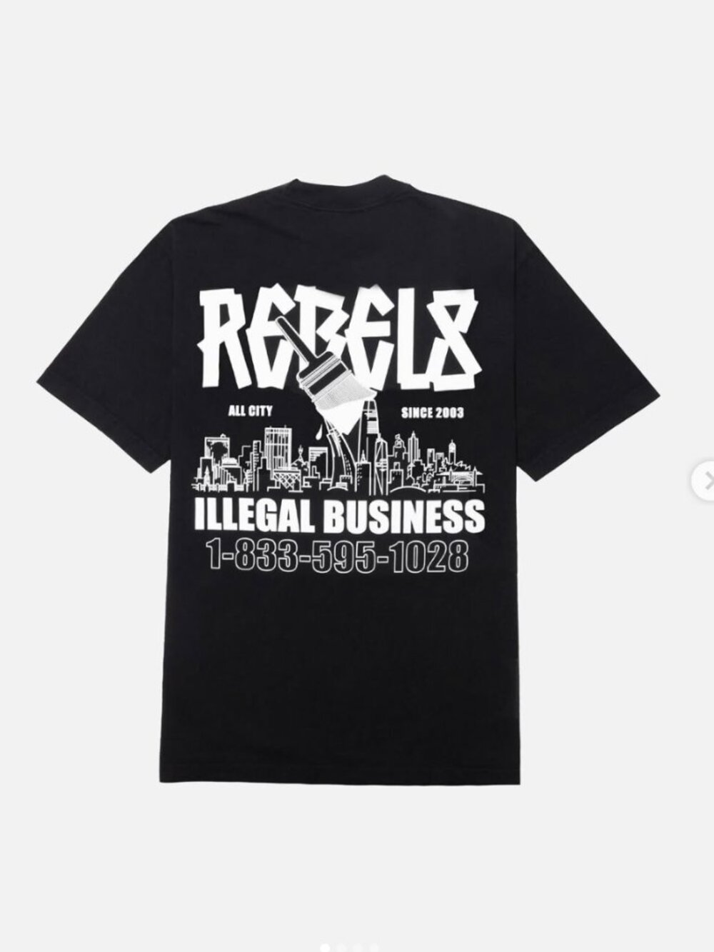 Rebel8 Illegal Business Graphic Tee - Black